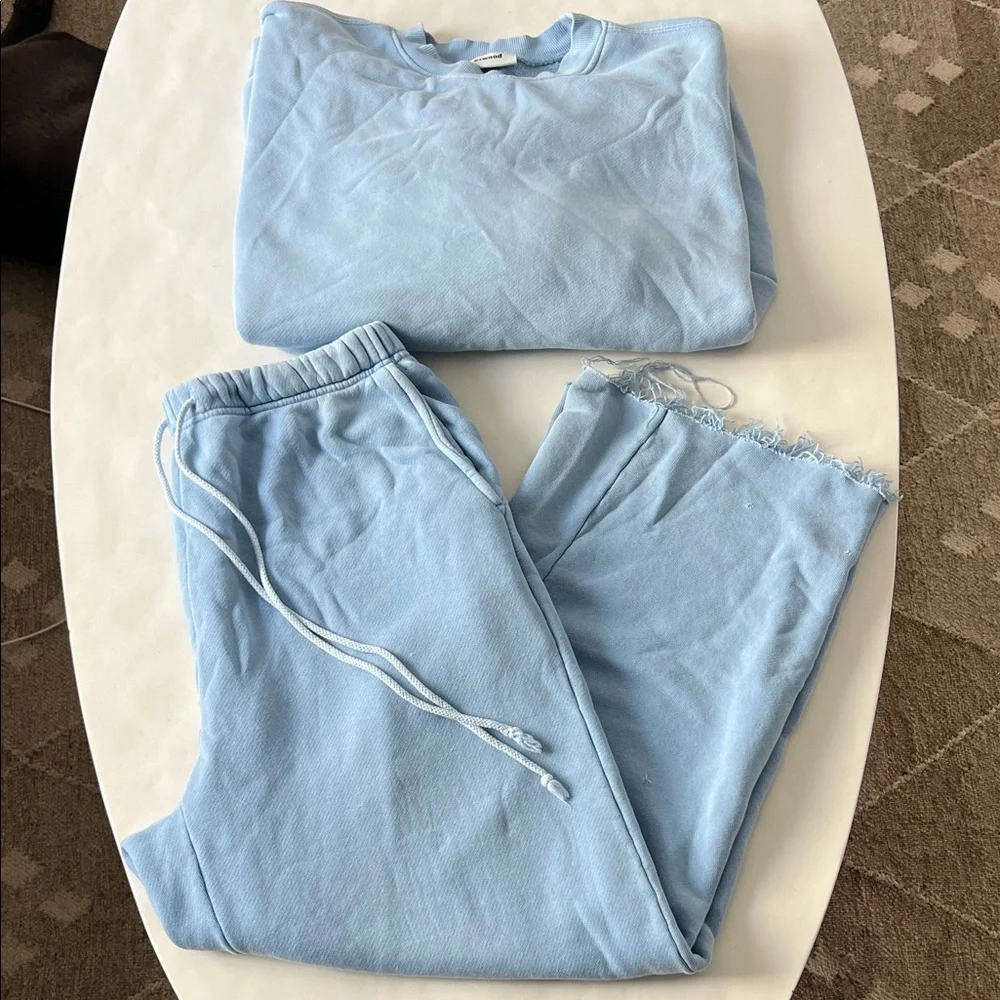 ELWOOD 2 PIECE MATCHING SET - ORGANIC COTTON Wide Leg SWEATPANT SWEATSHIRT L - Picture 2 of 12